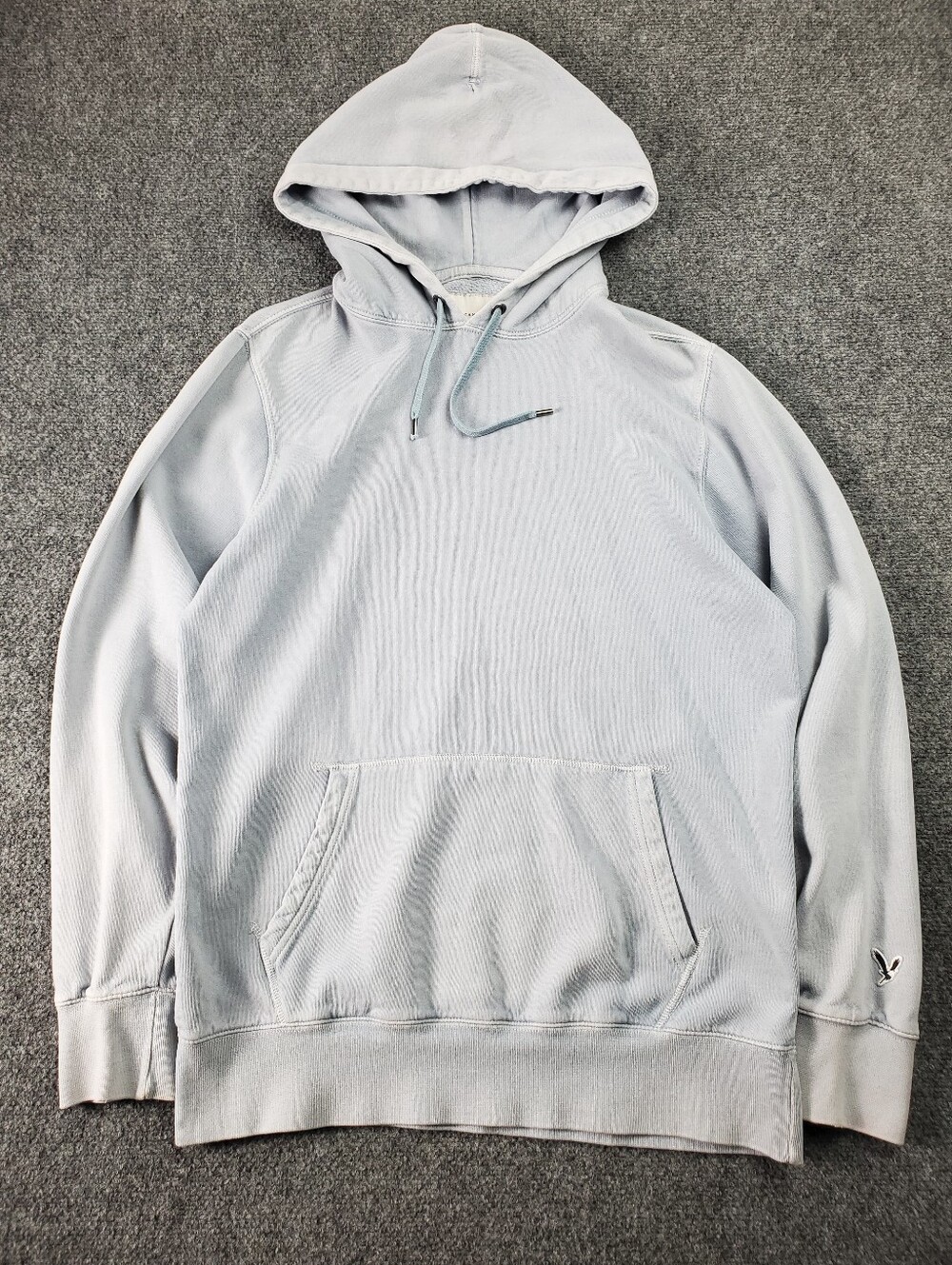 American Eagle Super Soft Hoodie Mens Medium Tall Light Blue Blank Sweatshirt